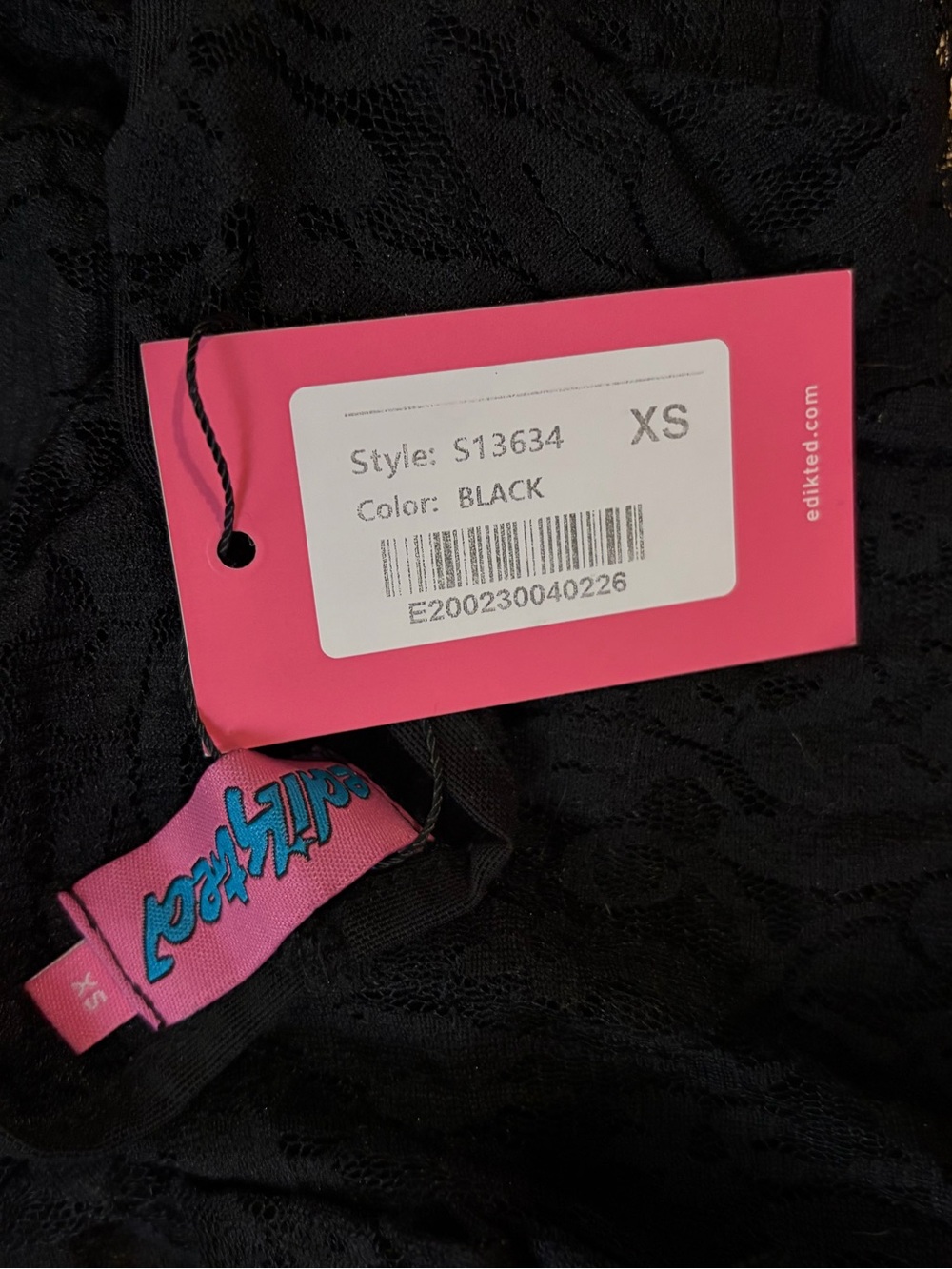 Edikted Let It B Sheer Lace Open Back Jumpsuit Black XS NWT Festival Party - Picture 5 of 6